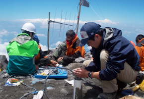 Fig.1 Seismic and tilt observations at Sumeru volcano, Indonesia